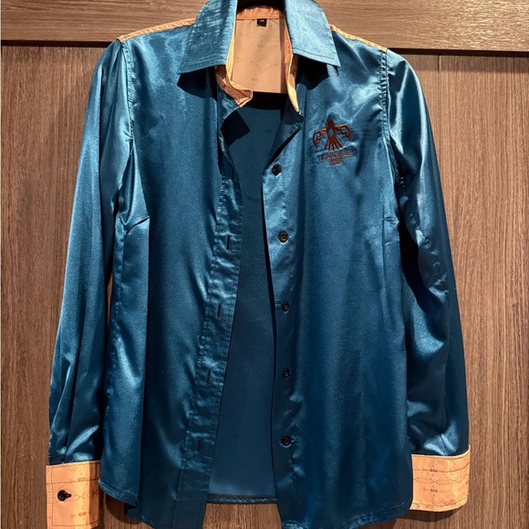 Thunderbird Brand Tops - Women’s TBB Medium Custom Blue Satin Jacket